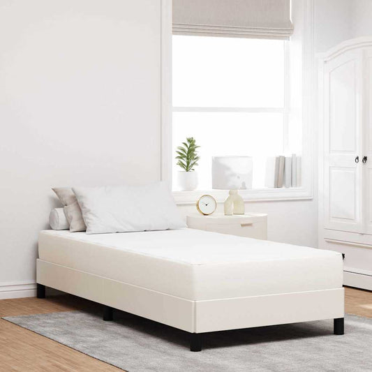 Materasso da Letto con materasso Crema 100 x 200 cm Tessuto | homemem39