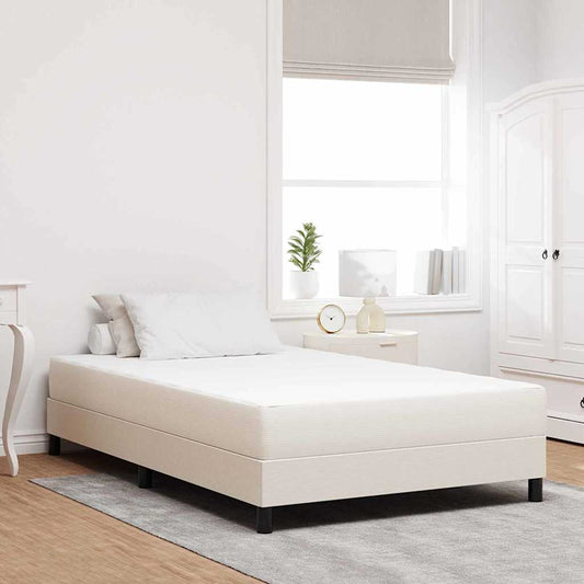Materasso da Letto con materasso Crema 120 x 200 cm Tessuto | homemem39
