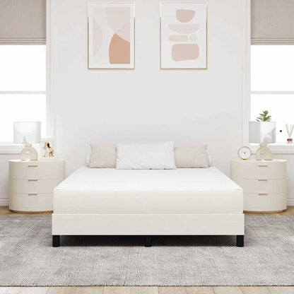 Materasso da Letto con materasso Crema 140 x 190 cm Tessuto