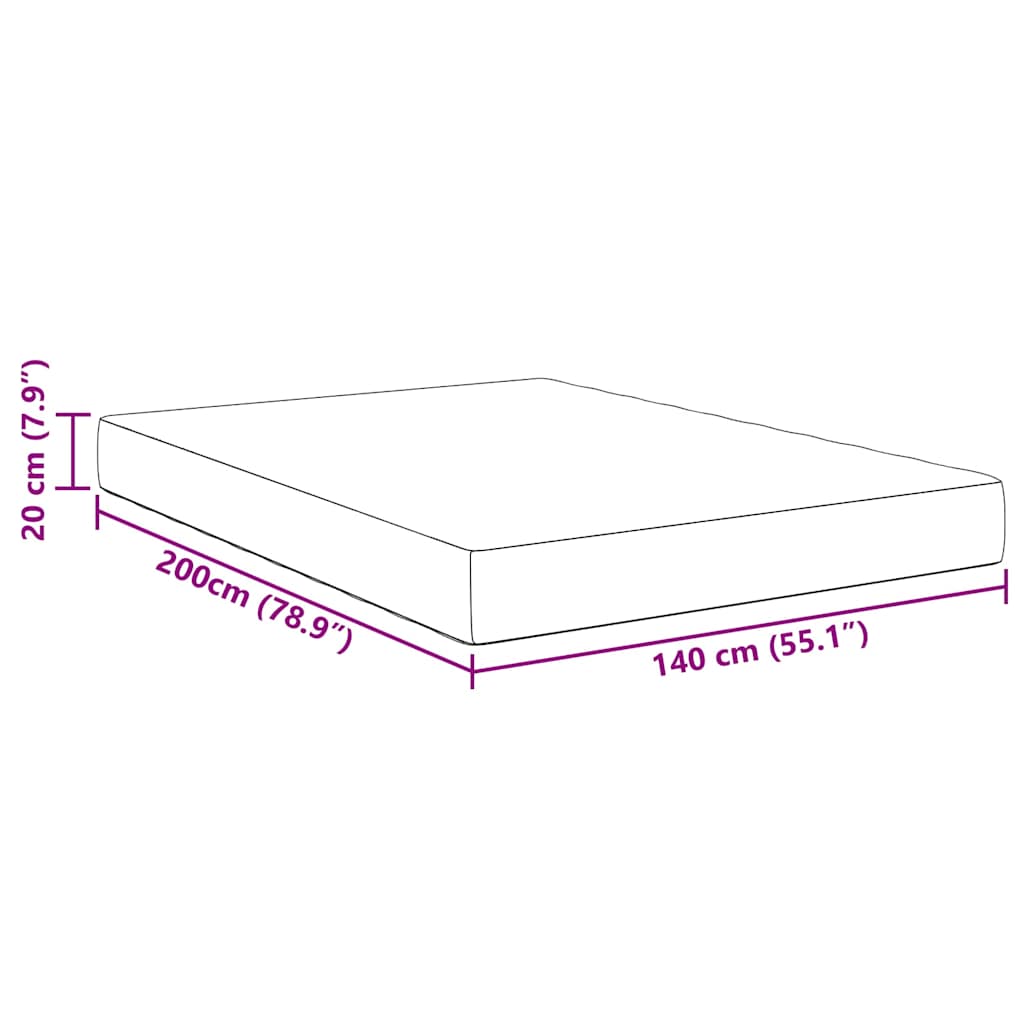 Materasso da Letto con materasso Grigio 140 x 200 cm Tessuto | homemem39