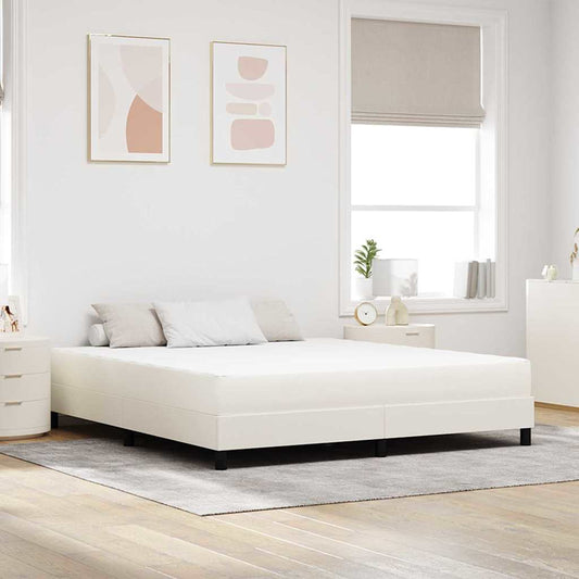 Materasso da Letto con materasso Crema 180 x 200 cm Tessuto