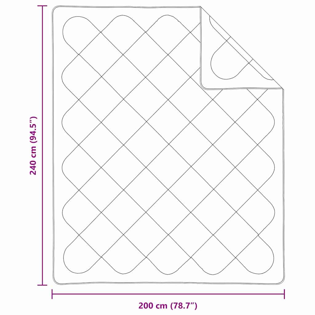 Piumino Letto Estivo 240 x 202 x 3 cm Estate Poliestere Bianco