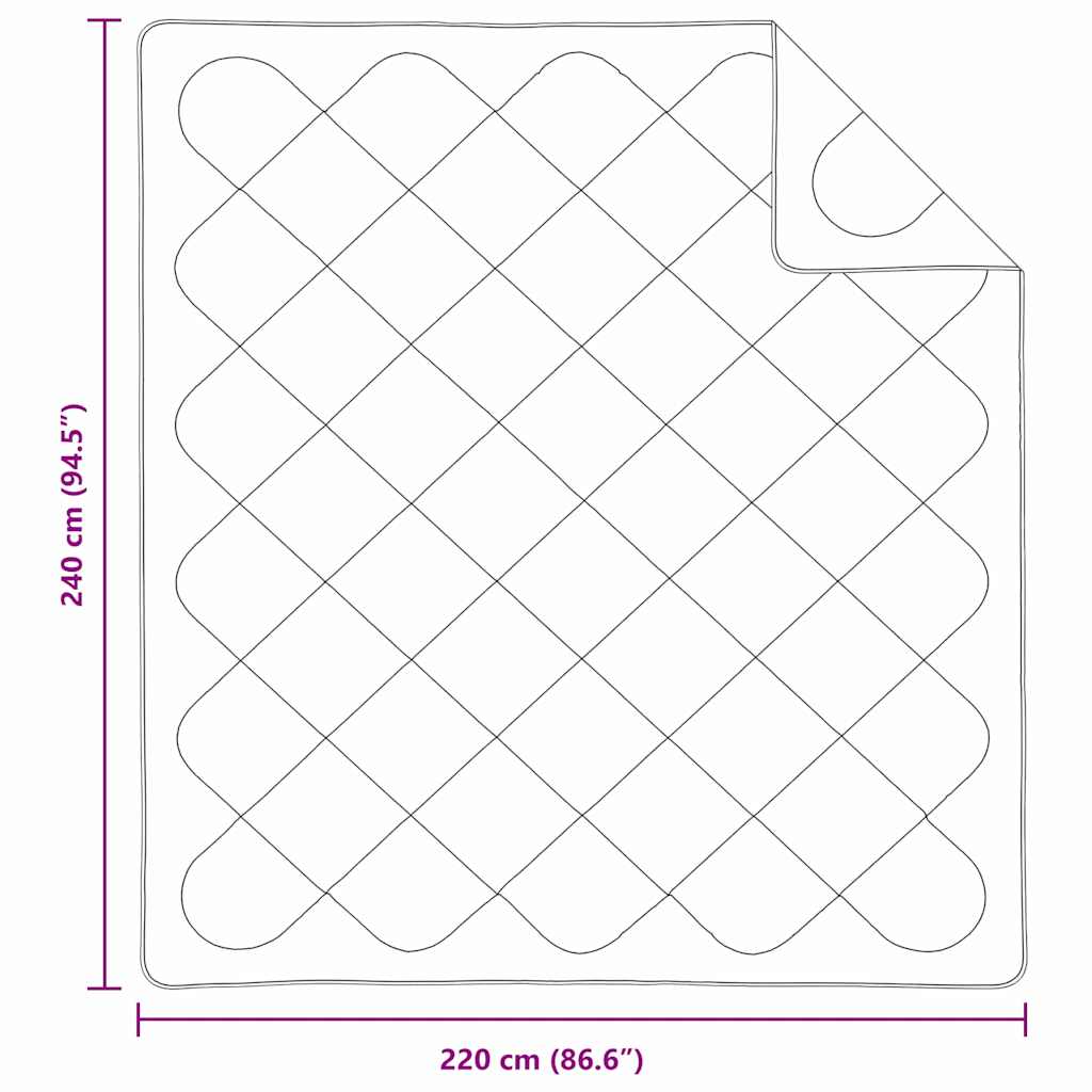 Piumino Letto Estivo 242 x 220 x 3 cm Estate Poliestere Bianco