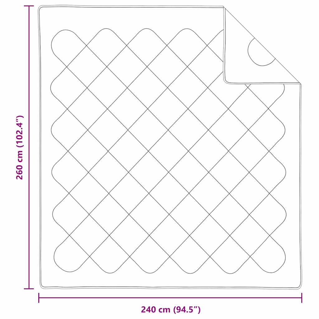 Piumino Letto Estivo 260 x 240 x 3 cm Estate Poliestere Bianco