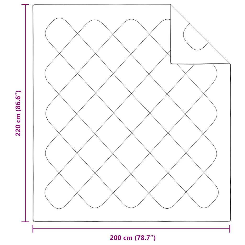 Piumone 220 x 200 x 3 cm No Poliestere Bianco Traspirante