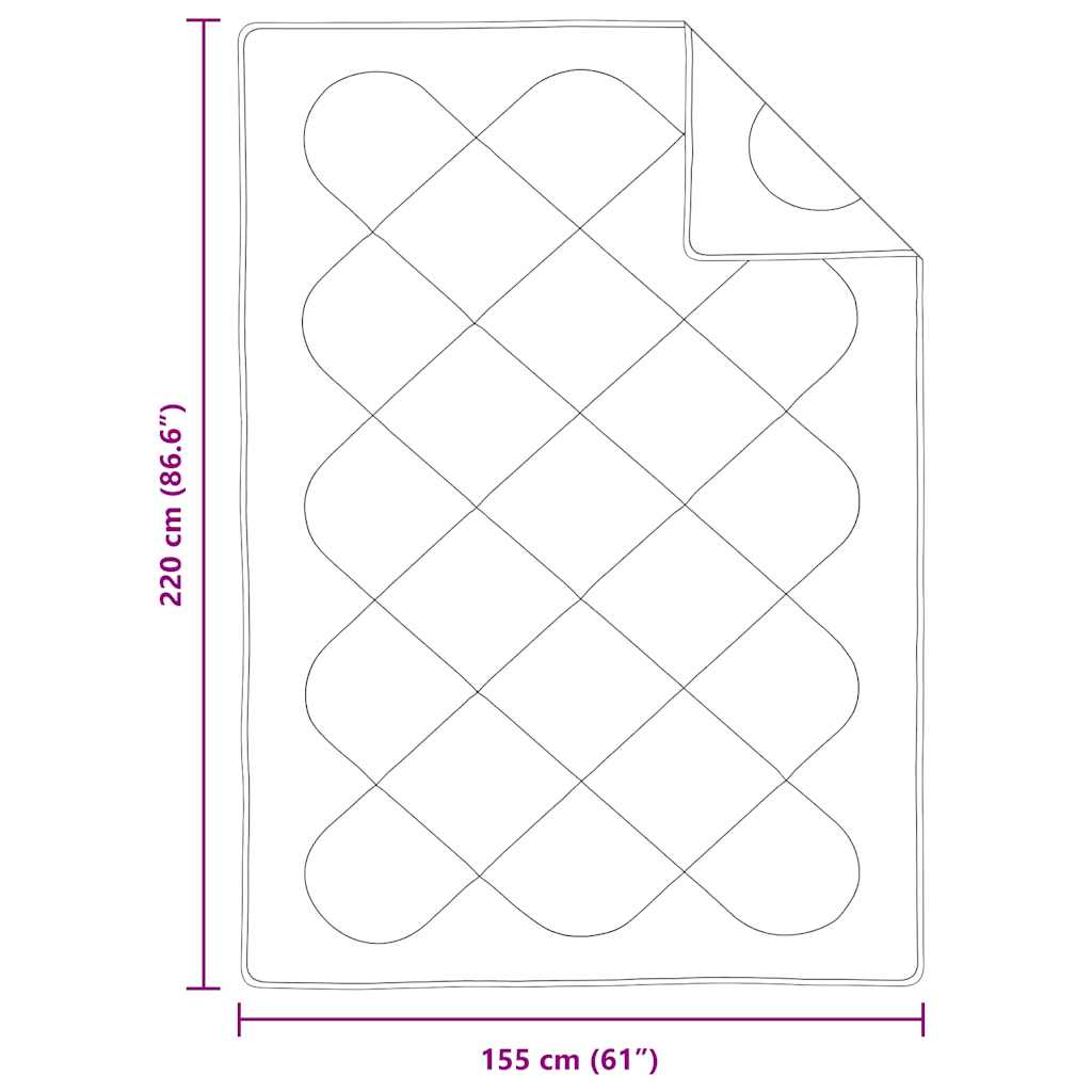Duvet Invernale 220 x 155 x 0 cm Inverno Poliestere Bianco