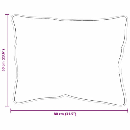Cuscino 2 pcs Bianco 80 x 60 x 20 cm Cotone e Poliestere | homemem39