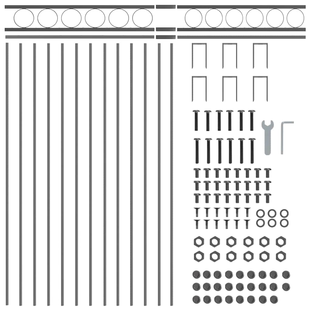 Elemento Recinzione ASSEN Grigio 170 x 120 cm Acciaio | homemem39