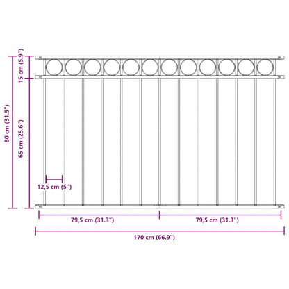 Elemento Recinzione ASSEN Bianco 170 x 80 cm Acciaio | homemem39
