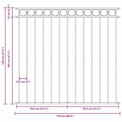 Elemento Recinzione ASSEN Bianco 170 x 120 cm Acciaio | homemem39
