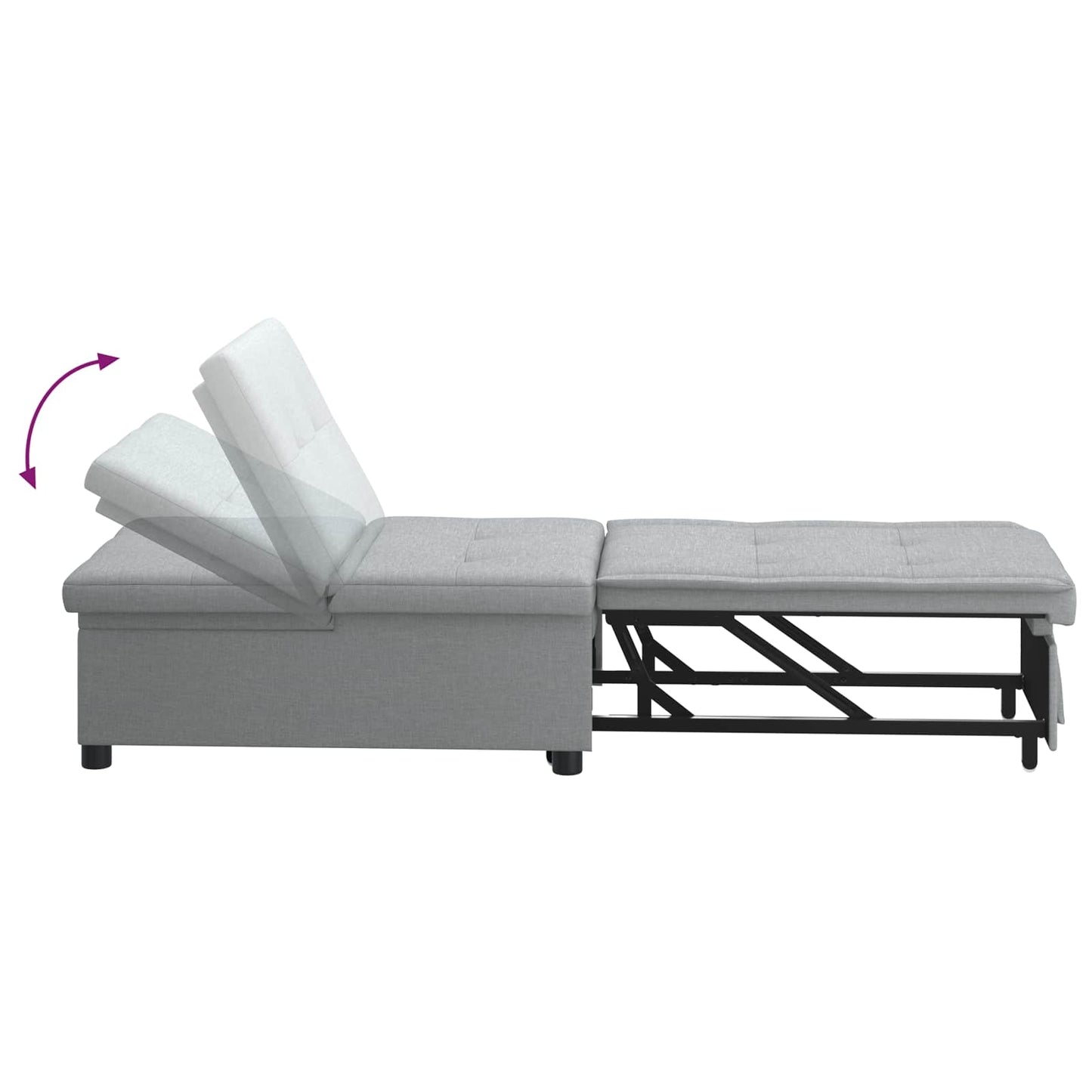 Divano Letto Estraibile Grigio chiaro 194 x 50 x 82 cm Tessuto | homemem39