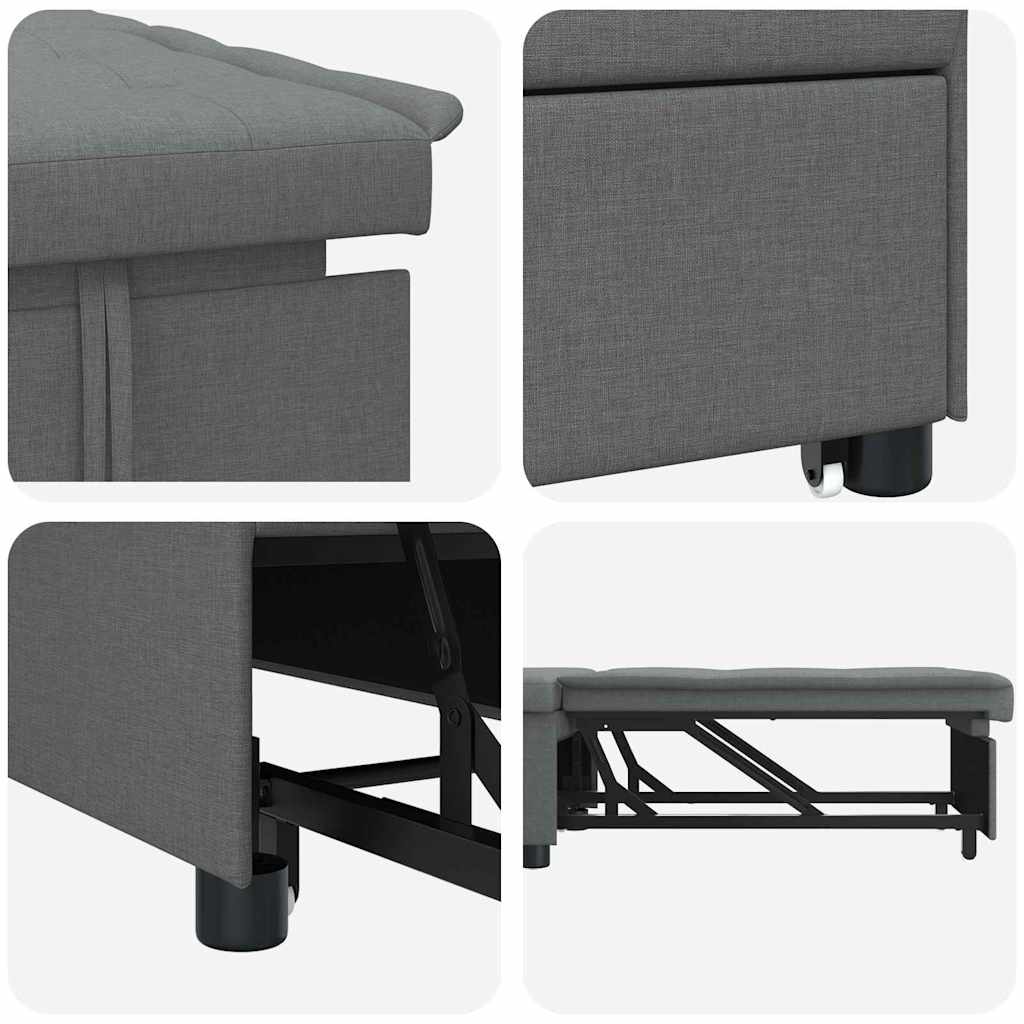 Divano letto Grigio scuro 194 x 67 x 37 cm Tessuto
