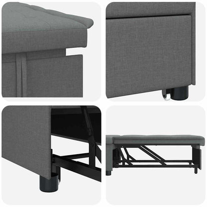 Divano letto Grigio scuro 194 x 67 x 37 cm Tessuto
