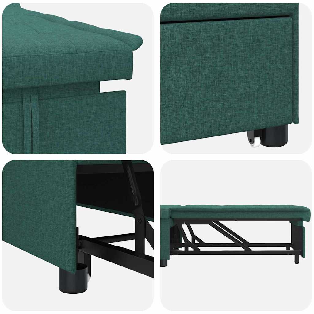 Divano letto Verde scuro 194 x 67 x 37 cm Tessuto