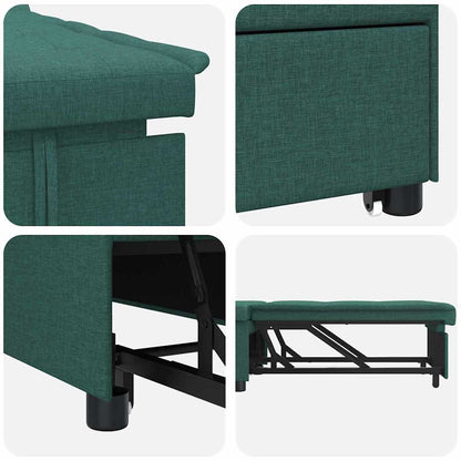 Divano letto Verde scuro 194 x 67 x 37 cm Tessuto