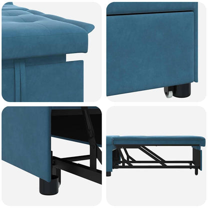 Divano Letto Blu 67 x 194 x 38 cm Velluto
