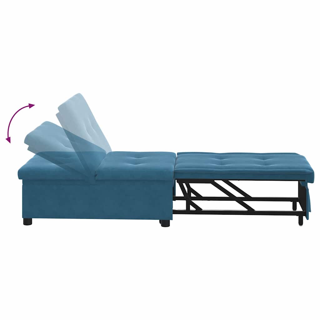 Divano Letto Blu 67 x 194 x 38 cm Velluto