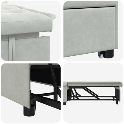 Divano Letto Grigio chiaro 67 x 194 x 38 cm Velluto
