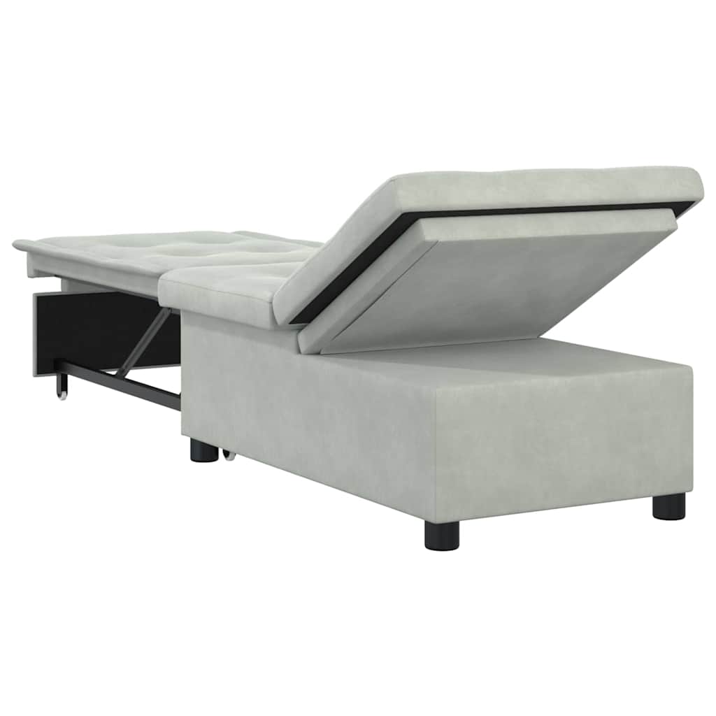 Divano Letto Grigio chiaro 67 x 194 x 38 cm Velluto
