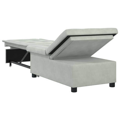 Divano Letto Grigio chiaro 67 x 194 x 38 cm Velluto