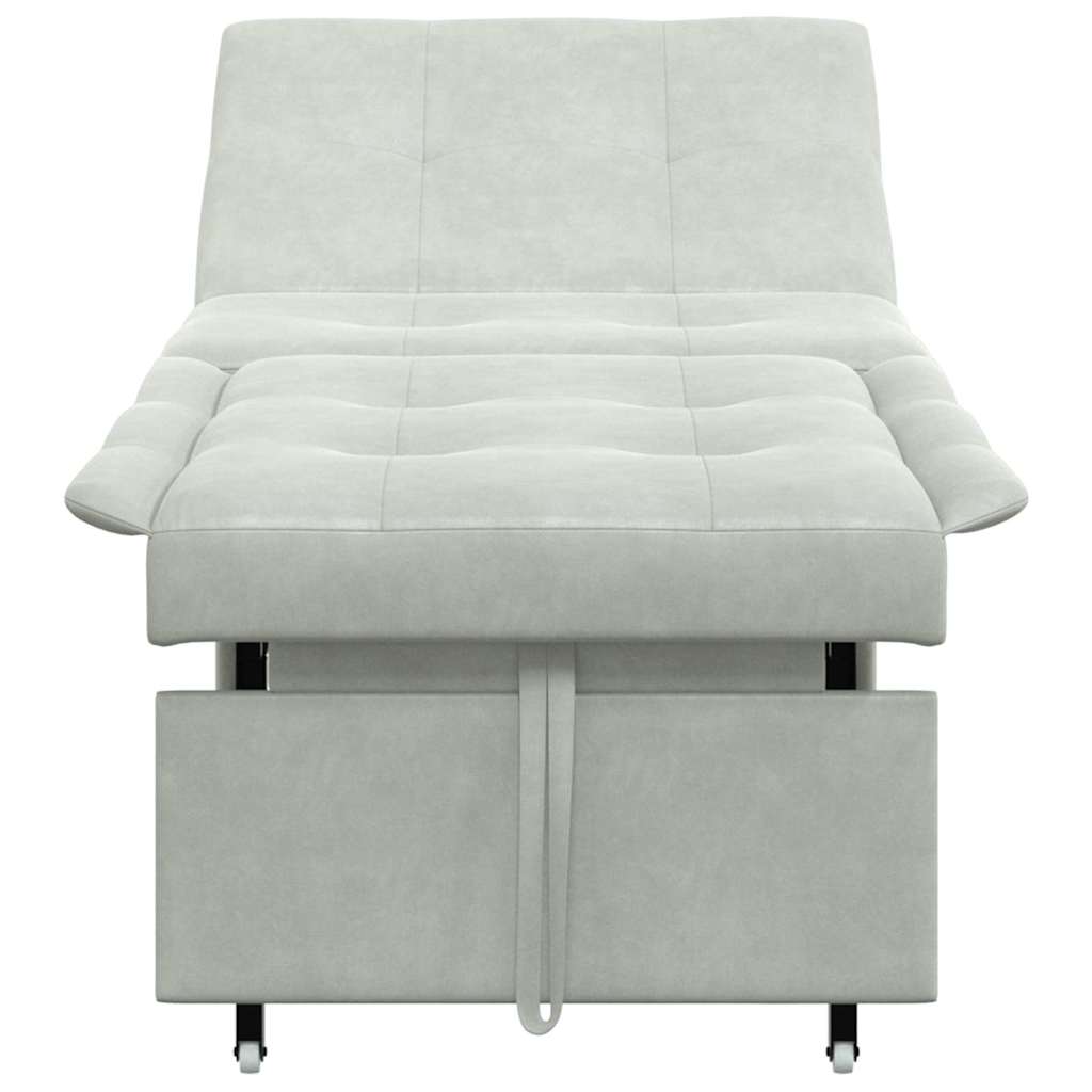 Divano Letto Grigio chiaro 67 x 194 x 38 cm Velluto