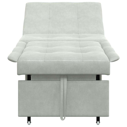 Divano Letto Grigio chiaro 67 x 194 x 38 cm Velluto