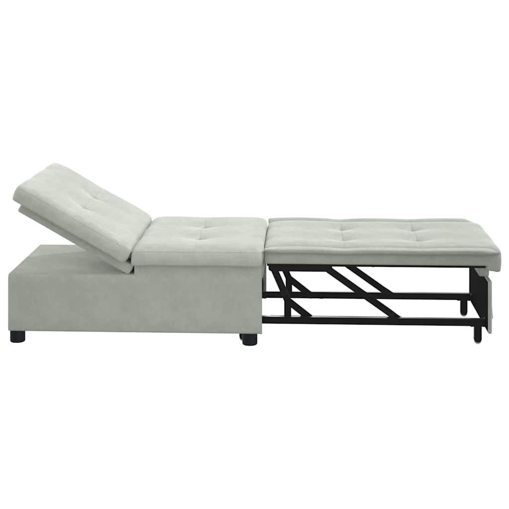 Divano Letto Grigio chiaro 67 x 194 x 38 cm Velluto