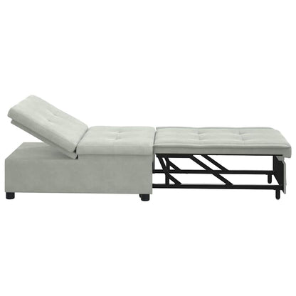 Divano Letto Grigio chiaro 67 x 194 x 38 cm Velluto
