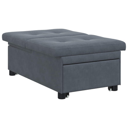 Divano letto Grigio scuro 194 x 67 x 82 cm Velluto