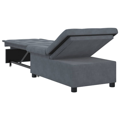 Divano letto Grigio scuro 194 x 67 x 82 cm Velluto