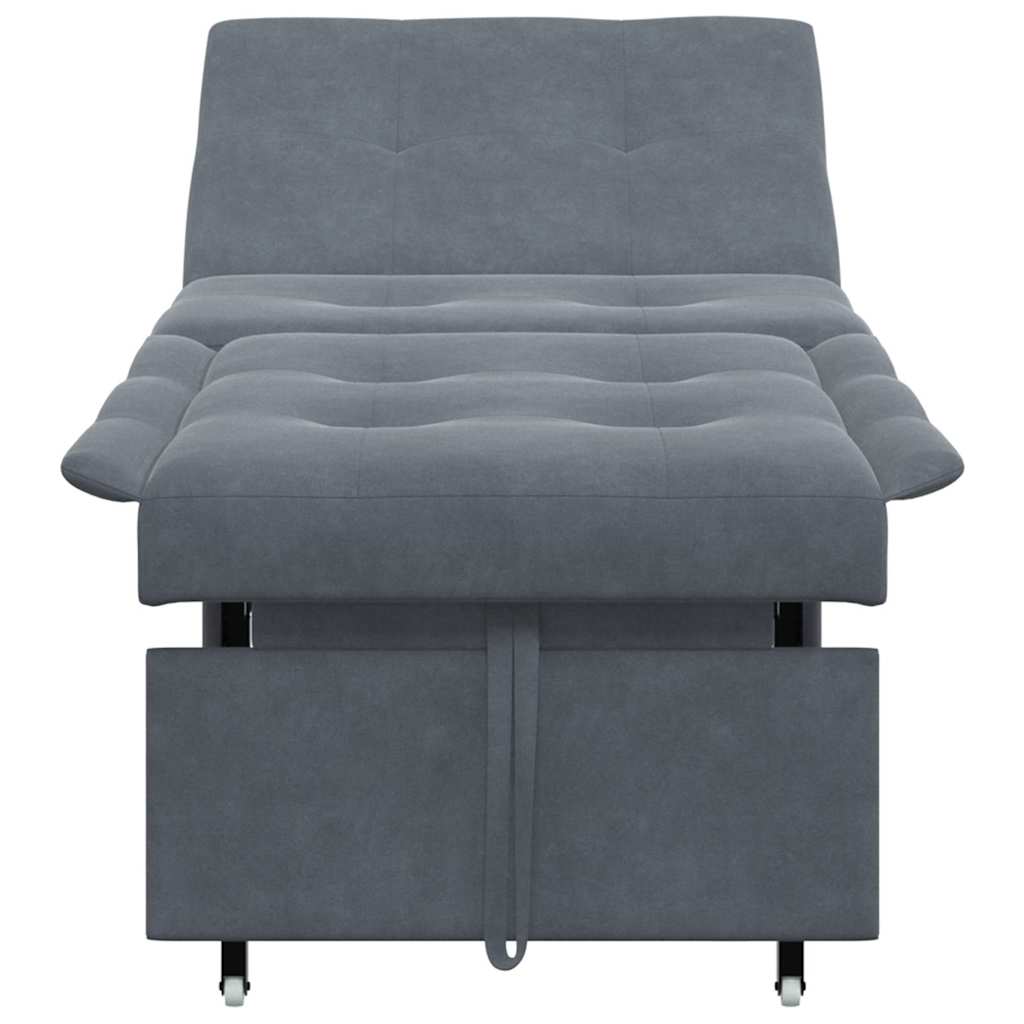 Divano Letto Grigio scuro 67 x 194 x 38 cm Velluto