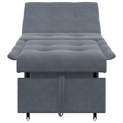 Divano Letto Grigio scuro 67 x 194 x 38 cm Velluto
