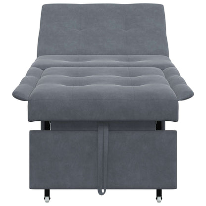 Divano letto Grigio scuro 194 x 67 x 82 cm Velluto