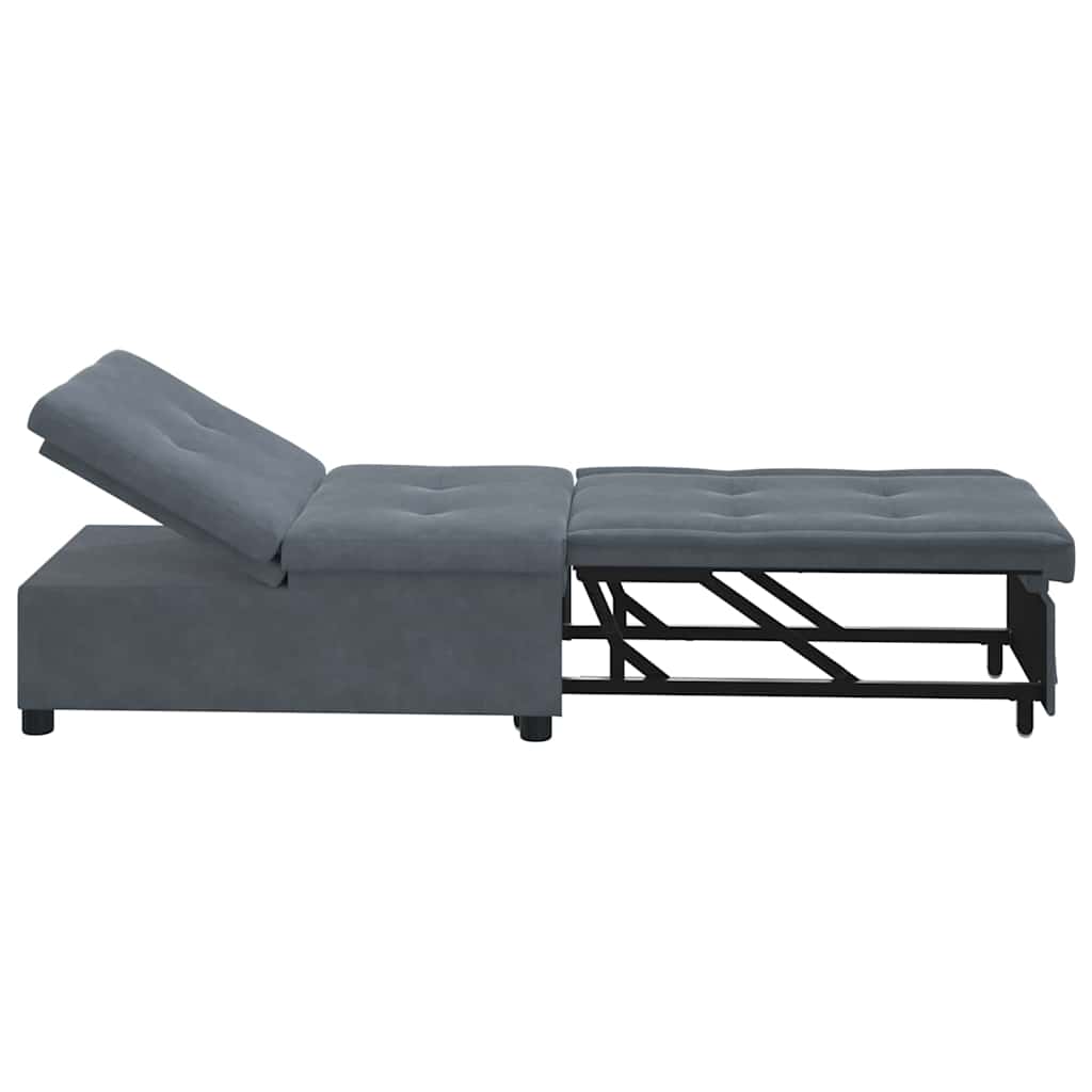 Divano Letto Grigio scuro 67 x 194 x 38 cm Velluto