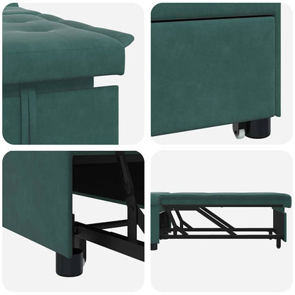 Divano Letto Verde scuro 67 x 194 x 38 cm Velluto