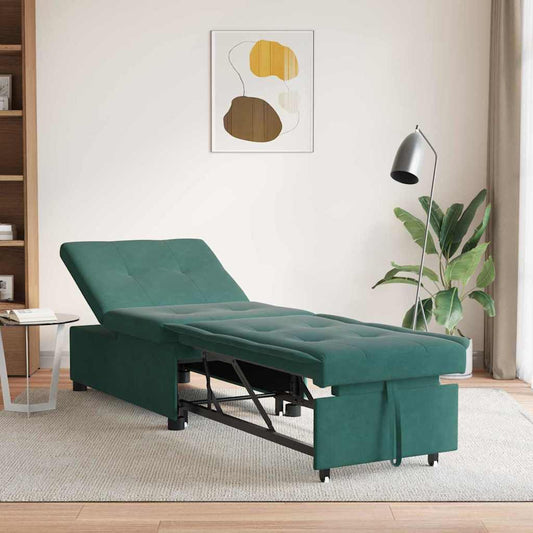 Divano Letto Verde scuro 67 x 194 x 38 cm Velluto