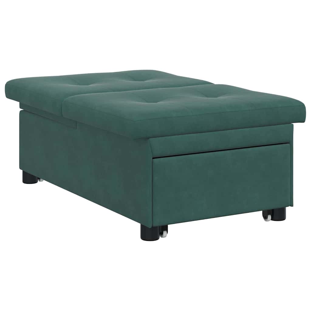 Divano Letto Verde scuro 67 x 194 x 38 cm Velluto