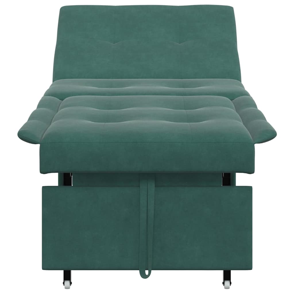 Divano Letto Verde scuro 67 x 194 x 38 cm Velluto