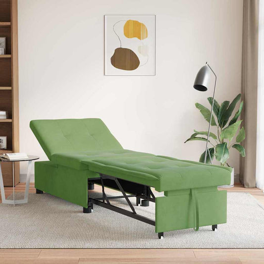 Divano Letto Verde chiaro 67 x 194 x 38 cm Velluto