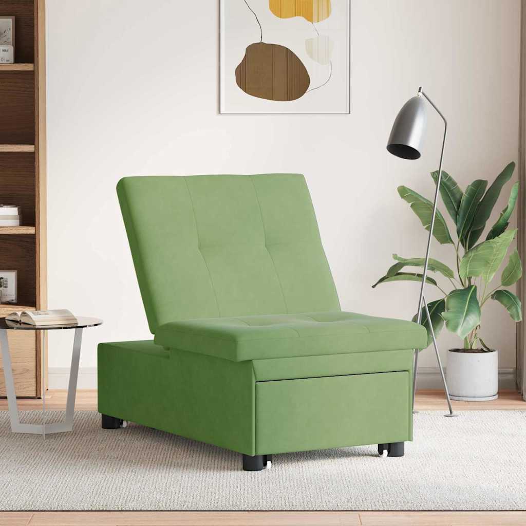 Divano Letto Verde chiaro 67 x 194 x 38 cm Velluto
