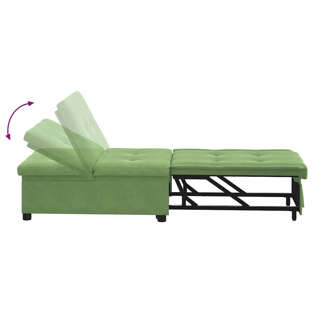 Divano Letto Verde chiaro 67 x 194 x 38 cm Velluto