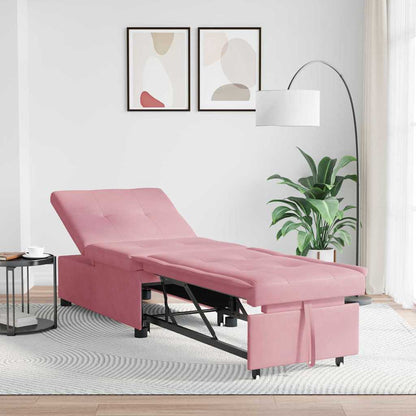 Divano Letto Rosa 67 x 194 x 38 cm Velluto