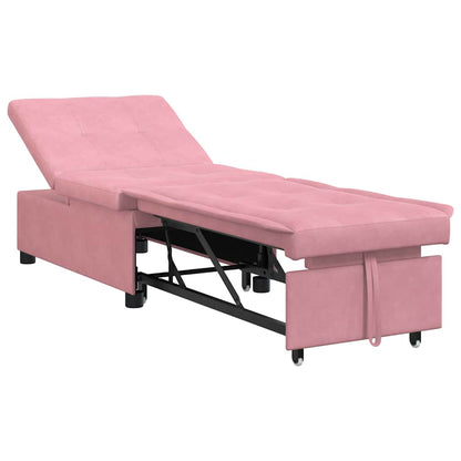 Divano Letto Rosa 67 x 194 x 38 cm Velluto