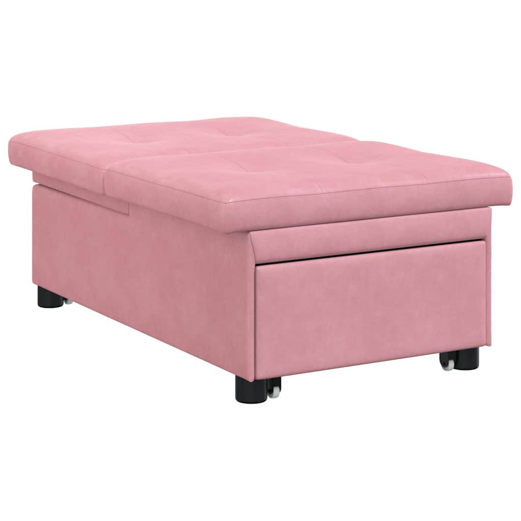Divano Letto Rosa 67 x 194 x 38 cm Velluto