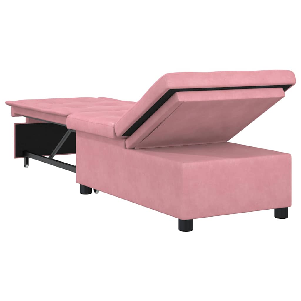 Divano Letto Rosa 67 x 194 x 38 cm Velluto