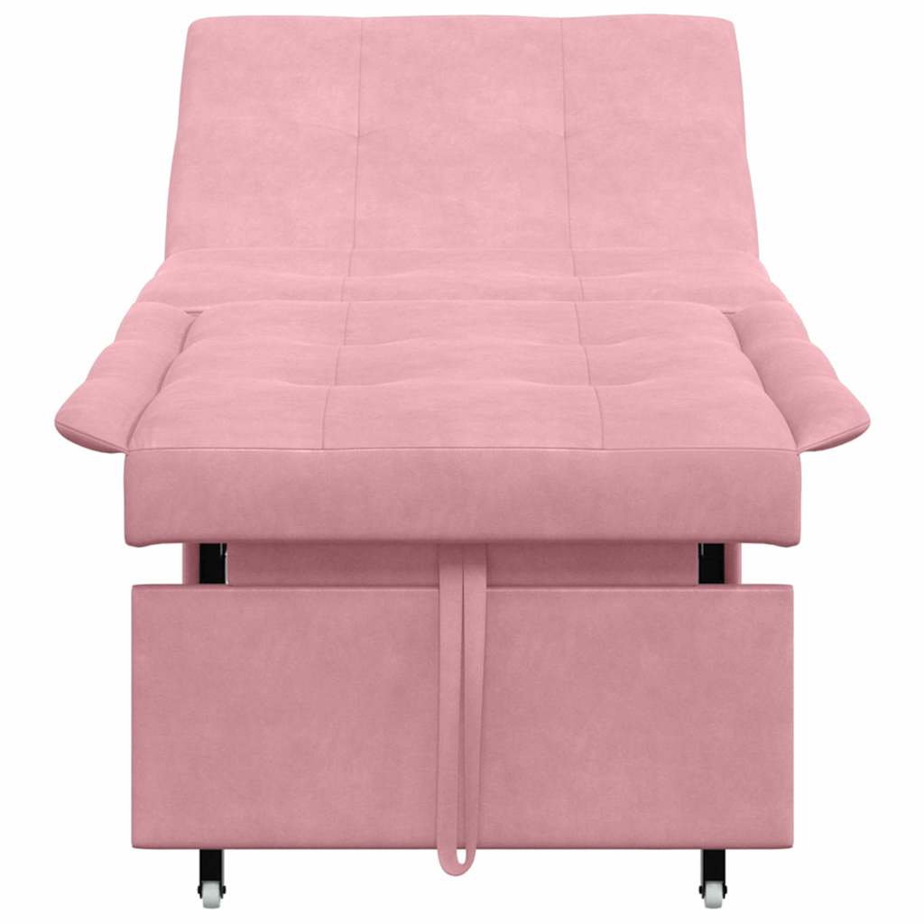 Divano Letto Rosa 67 x 194 x 38 cm Velluto