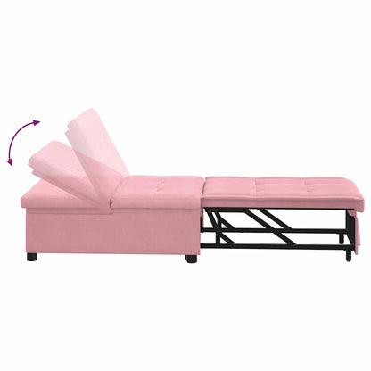 Divano Letto Rosa 67 x 194 x 38 cm Velluto