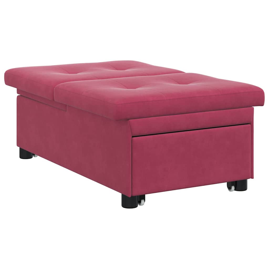Divano Letto Rosso vino 67 x 194 x 38 cm Velluto