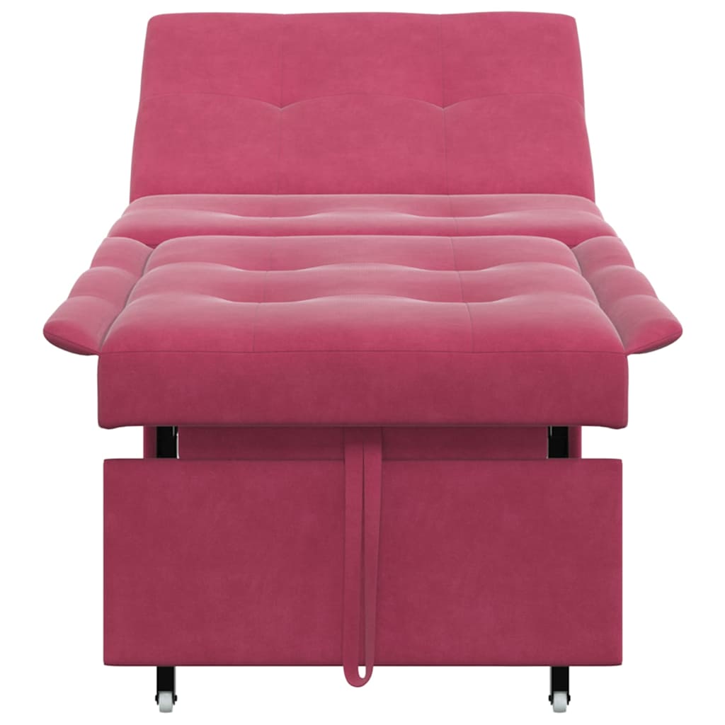 Divano Letto Rosso vino 67 x 194 x 38 cm Velluto