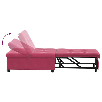 Divano Letto Rosso vino 67 x 194 x 38 cm Velluto